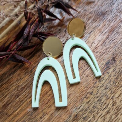Boucles d'oreilles - Charlie (vert et or)
