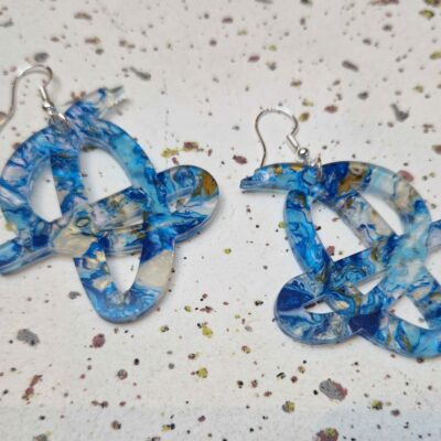 Boucles d'oreilles - noeuds marbrés