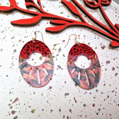 Boucles d'oreilles - Jeanne (rouge et automne)