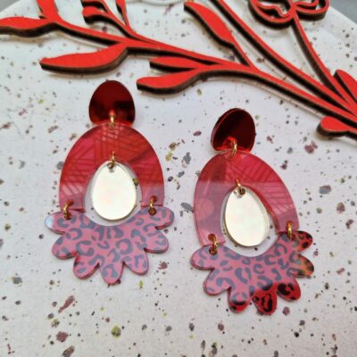 Boucles d'oreilles - Mia rouge