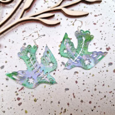 Boucles d'oreilles - Oiseaux (vert multi)