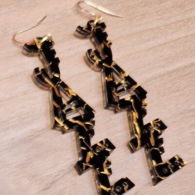 Boucles d'oreilles - Jazz (noir et or)