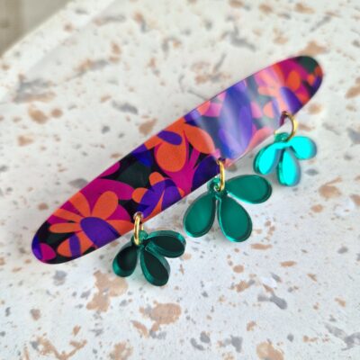 Barrette feuilles de printemps tombantes