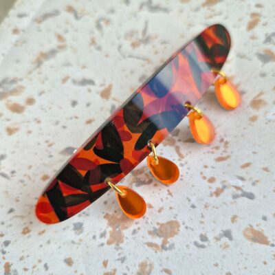 Barrette feuilles d'automne tombantes